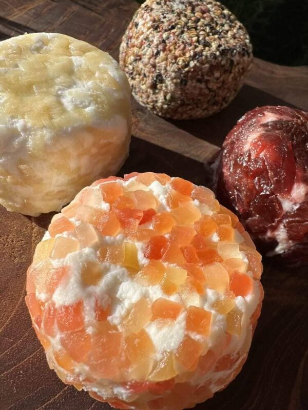 Ziegenfrischkäse Kugel mit Papaya, Ingwer, Pfeffer, Cranberry – Bild 6